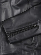 Clinton Men's Black Cafe Racer Leather Jacket