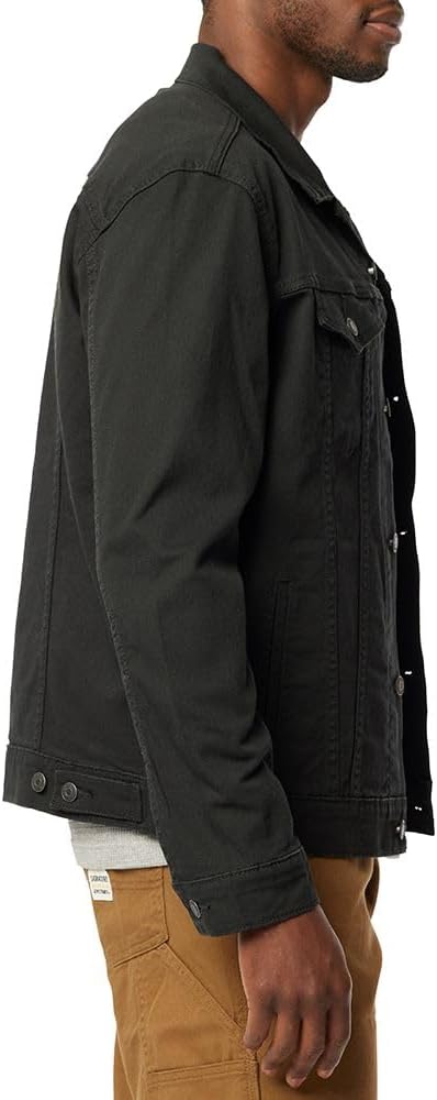 Men's Classic Button-Down Black Denim Trucker Jacket