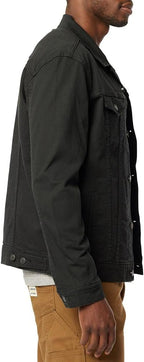 Men's Classic Button-Down Black Denim Trucker Jacket