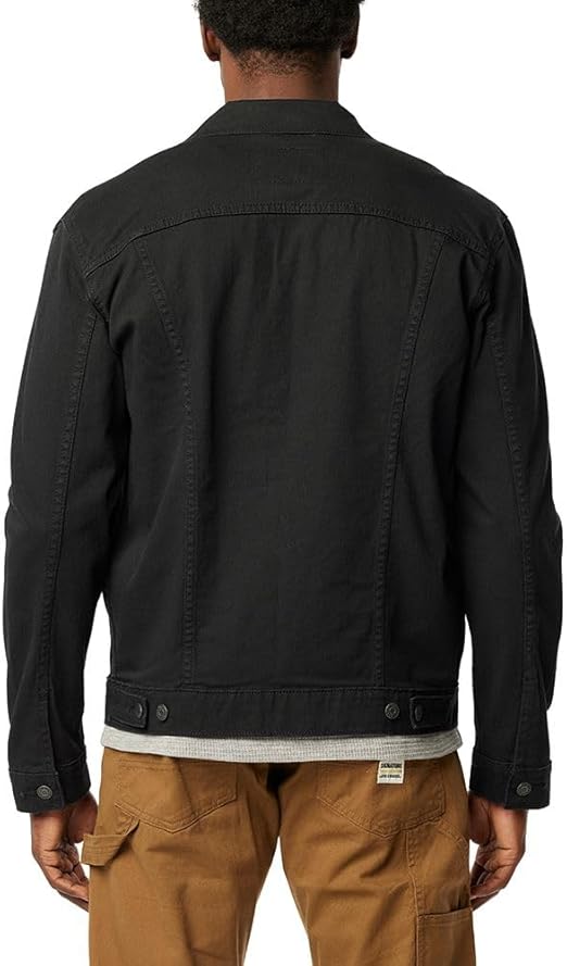 Men's Classic Button-Down Black Denim Trucker Jacket