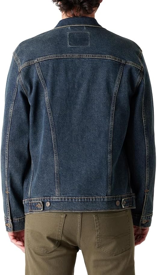 Men's Classic Button-Down Mid-Blue Denim Trucker Jacket