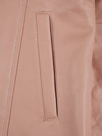 Kandis Women Pink Real Leather Car Coat