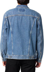 Men's Classic Button-Down Blue Denim Trucker Jacket