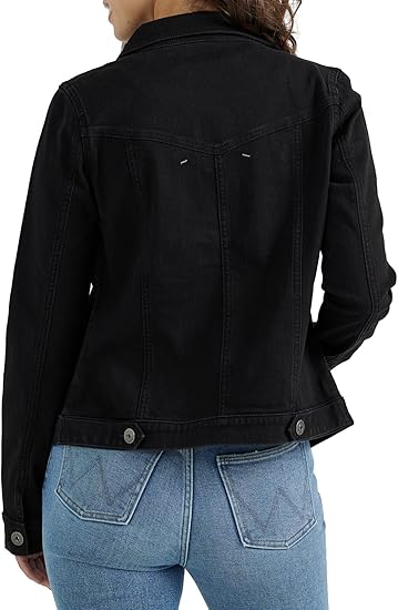 Classic Women's Blue Denim Trucker Jacket Versatile Layering Essential