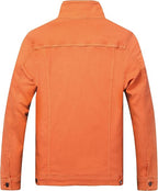 Mens Denim Jacket Ripped Slim Jean Jacket Coat