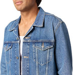 Men's Classic Button-Down Blue Denim Trucker Jacket