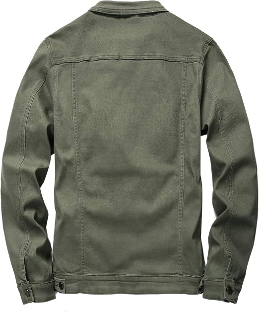 Mens Denim Jacket Ripped Slim Jean Jacket Coat