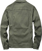 Mens Denim Jacket Ripped Slim Jean Jacket Coat