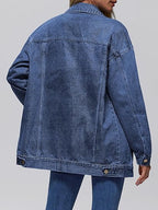 Women's Oversized Denim Jacket - Loose Fit Jean Jacket