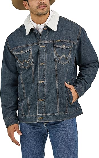 Men's Classic Sherpa-Collared Denim Jacket