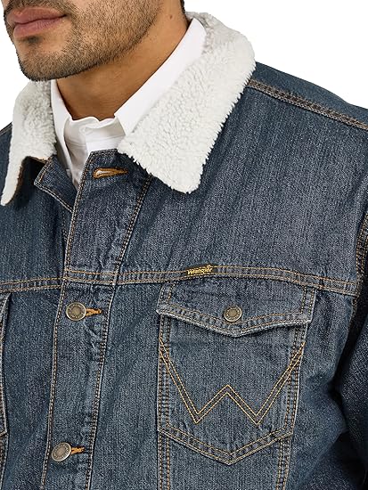 Men's Classic Sherpa-Collared Denim Jacket