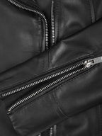 Women's Black Asymmetrical Real Leather Biker Style Jacket