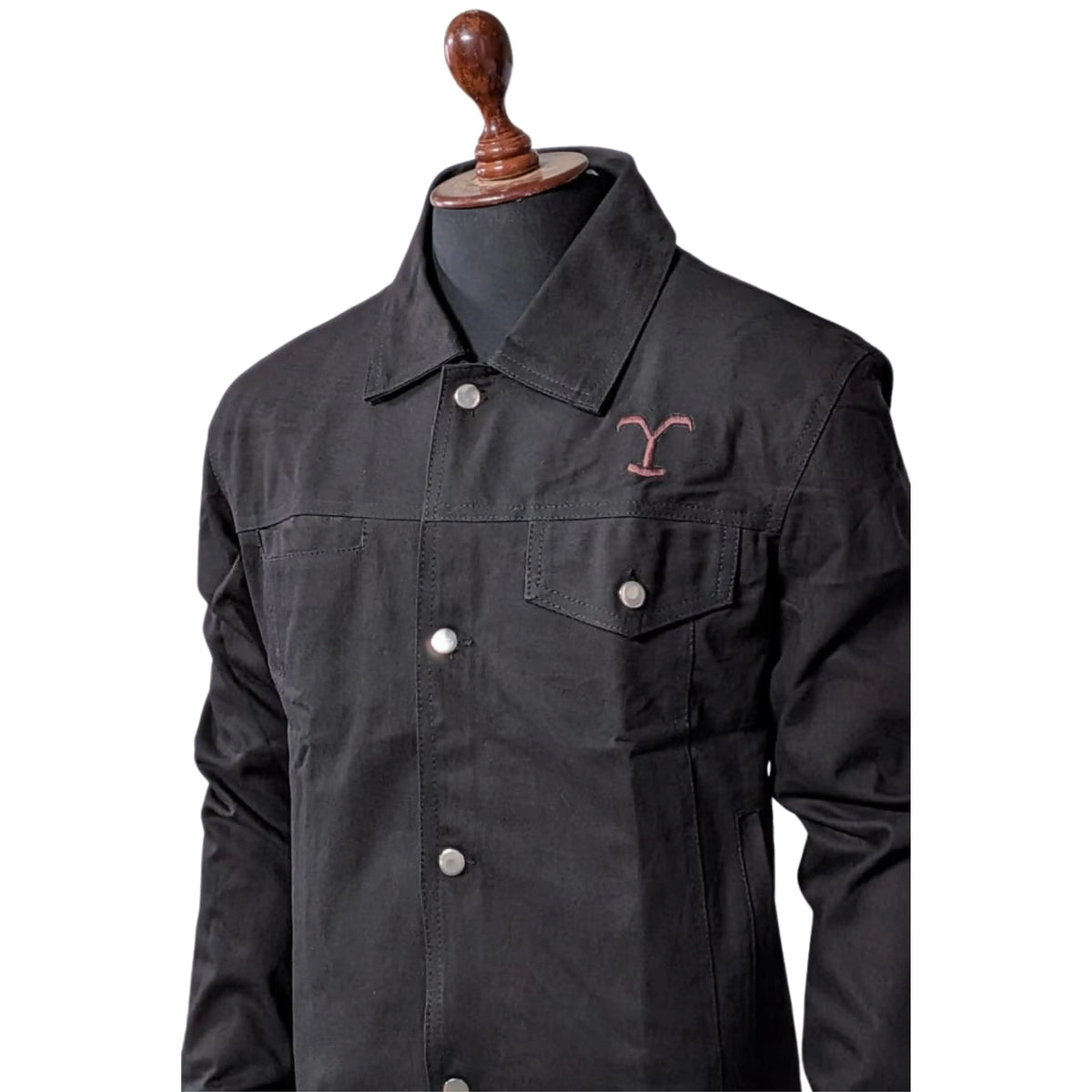 Mens Yellowstone Cole Hauser Rip Wheeler Stylish Denim Black Cotton Jacket