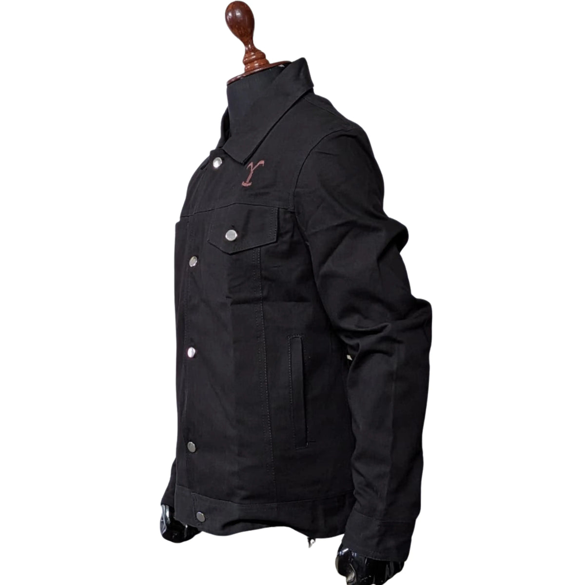 Mens Yellowstone Cole Hauser Rip Wheeler Stylish Denim Black Cotton Jacket