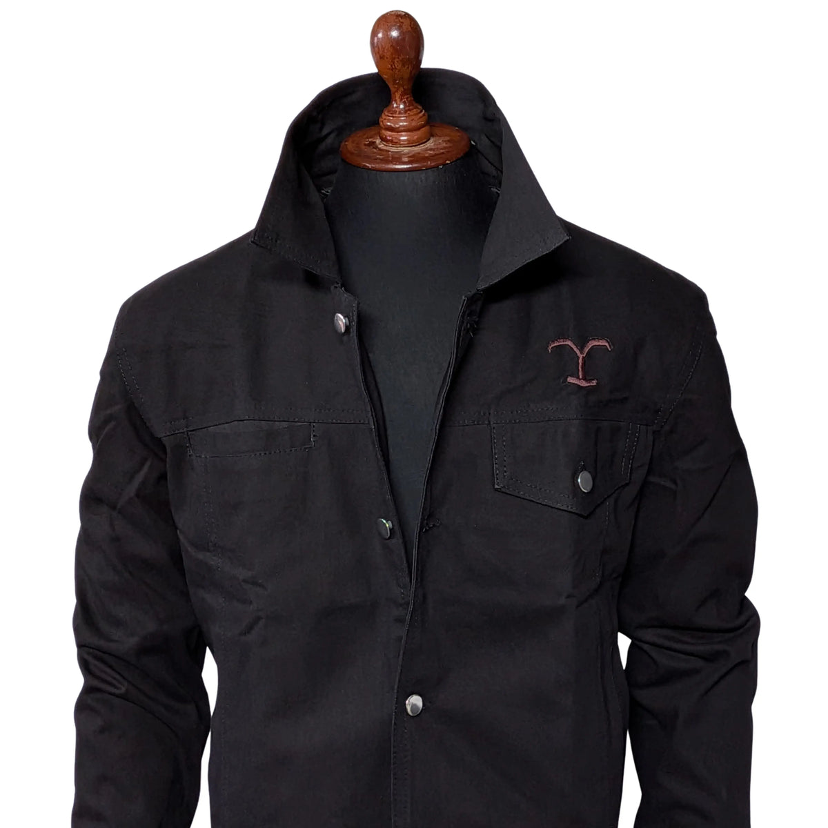 Mens Yellowstone Cole Hauser Rip Wheeler Stylish Denim Black Cotton Jacket