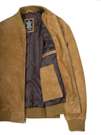 Adamsville Mens Brown Bomber Suede Jacket