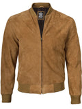 Adamsville Mens Brown Bomber Suede Jacket