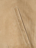 Men's Camel Brown Suede Bomber Jacket