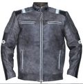 Men’s Distressed Sheepskin Leather Cafe Racer Motorcycle Jacket
