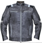 Men’s Distressed Sheepskin Leather Cafe Racer Motorcycle Jacket