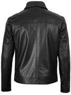 Mens Classic Black Real Leather Jacket
