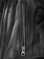 Colleen Women’s Cropped Black Biker Style Leather Jacket