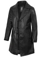 Jackson Men's Black 3/4 Length Real Leather Car Coat