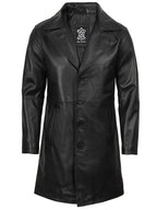 Jackson Men's Black 3/4 Length Real Leather Car Coat