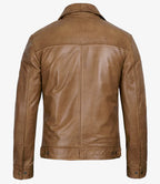 Men's Yellow Wax Vintage Leather Jacket