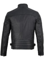 Mens Matte Black Biker Style Real Leather Jacket
