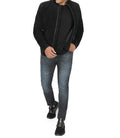 Bond Men's Black Casual Suede Jacket