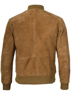 Adamsville Mens Brown Bomber Suede Jacket
