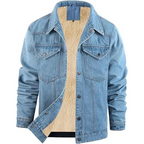 Men's Winter Warm Fleece Lined Denim Jacket