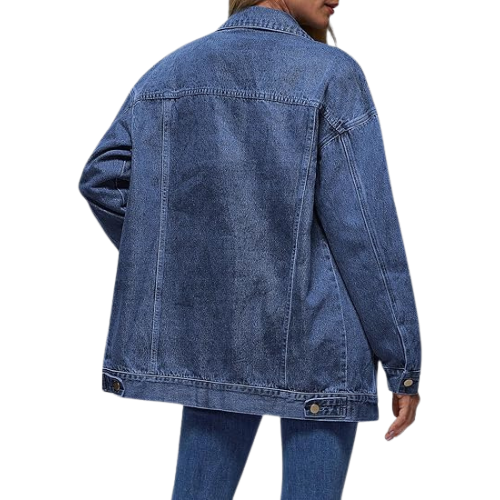 Women's Oversized Denim Jacket - Loose Fit Jean Jacket