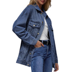 Women's Oversized Denim Jacket - Loose Fit Jean Jacket