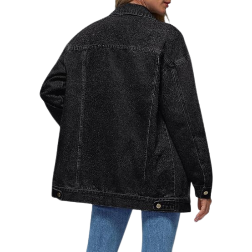 Women's Oversized Denim Jacket - Loose Fit Jean Jacket