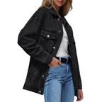 Women's Oversized Denim Jacket - Loose Fit Jean Jacket