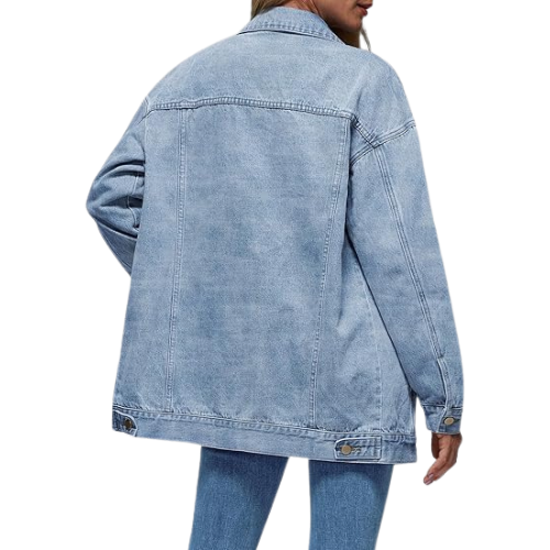 Women's Oversized Denim Jacket - Loose Fit Jean Jacket