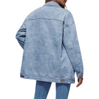 Women's Oversized Denim Jacket - Loose Fit Jean Jacket
