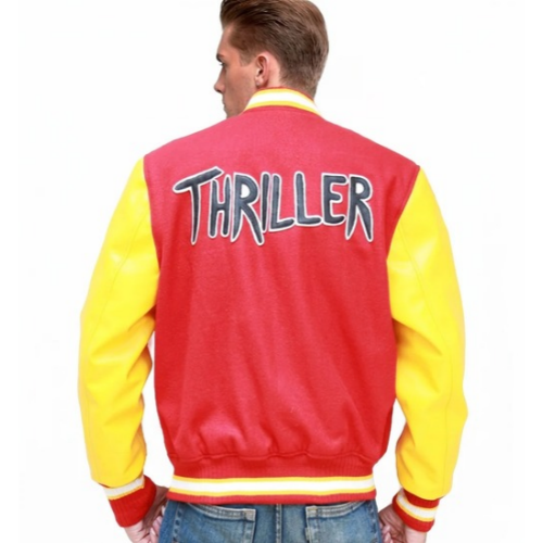 Michael Jackson Thriller Red &amp; Yellow Varsity Jacket