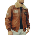 Men's Genuine Leather Flight Bomber Jacket – Classic Aviator Style