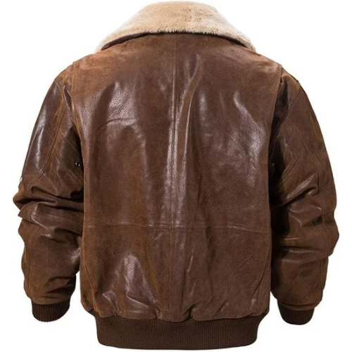 Men's Genuine Leather Flight Bomber Jacket – Classic Aviator Style
