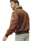 Men's Genuine Leather Flight Bomber Jacket – Classic Aviator Style