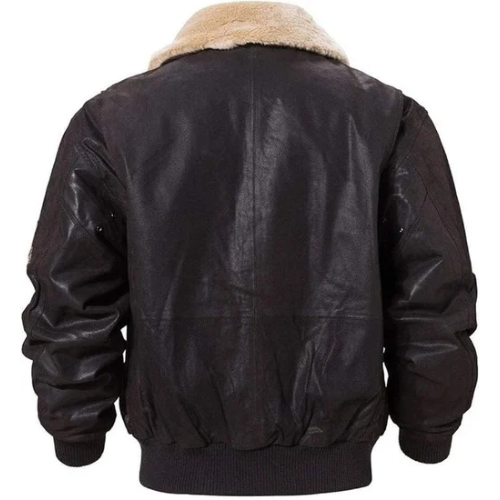 Men's Genuine Leather Flight Bomber Jacket – Classic Aviator Style
