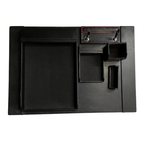 Executive 6-Piece Black Leather Desk Set & Office Organizer Pad