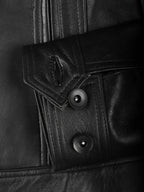 Tavares Womens Black Cafe Racer Style Leather Jacket