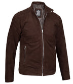 Miguel Men's Quilted Brown Suede Jacket