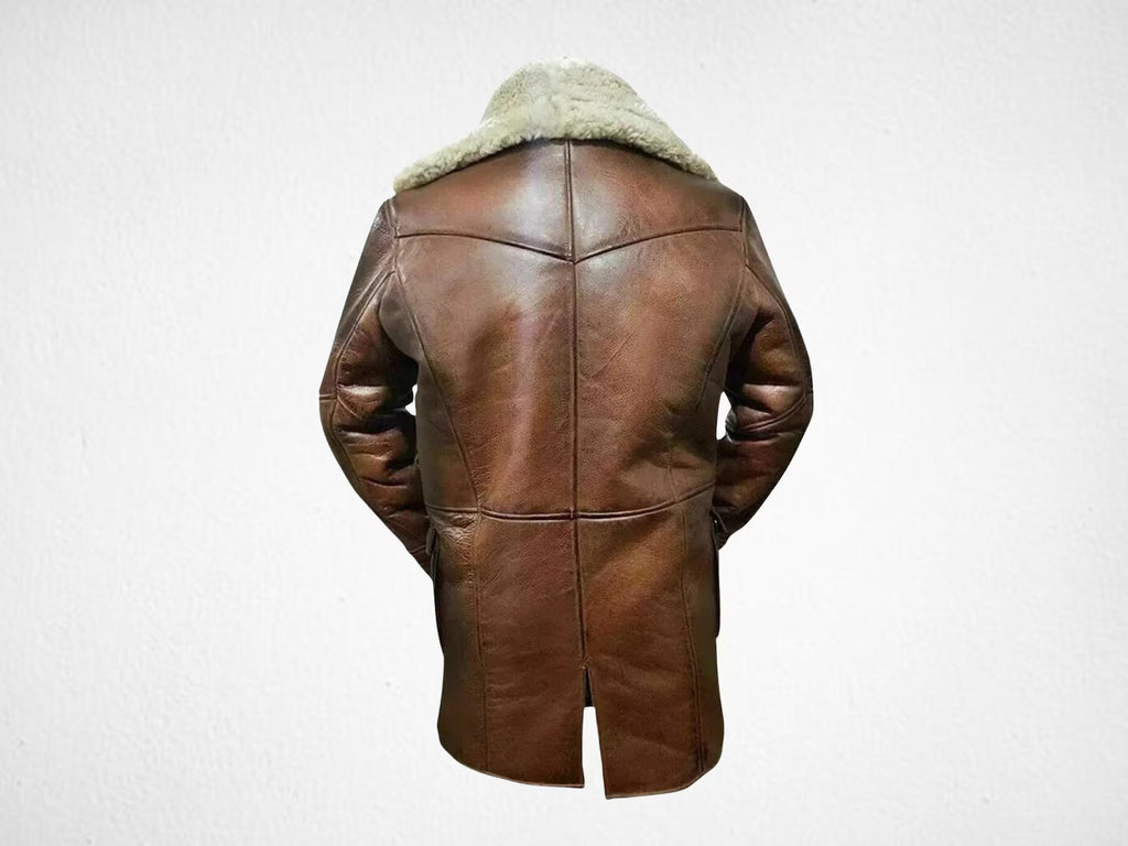 Dark Knight Rises Bane Shearling Leather Coat