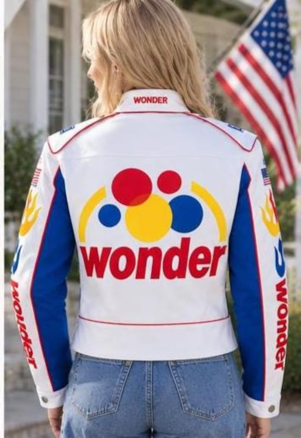 Women’s Ricky Bobby Wonder Racing Jacket – Faux Leather Motorsport Jacket