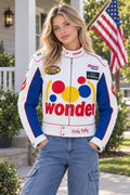 Women’s Ricky Bobby Wonder Racing Jacket – Faux Leather Motorsport Jacket